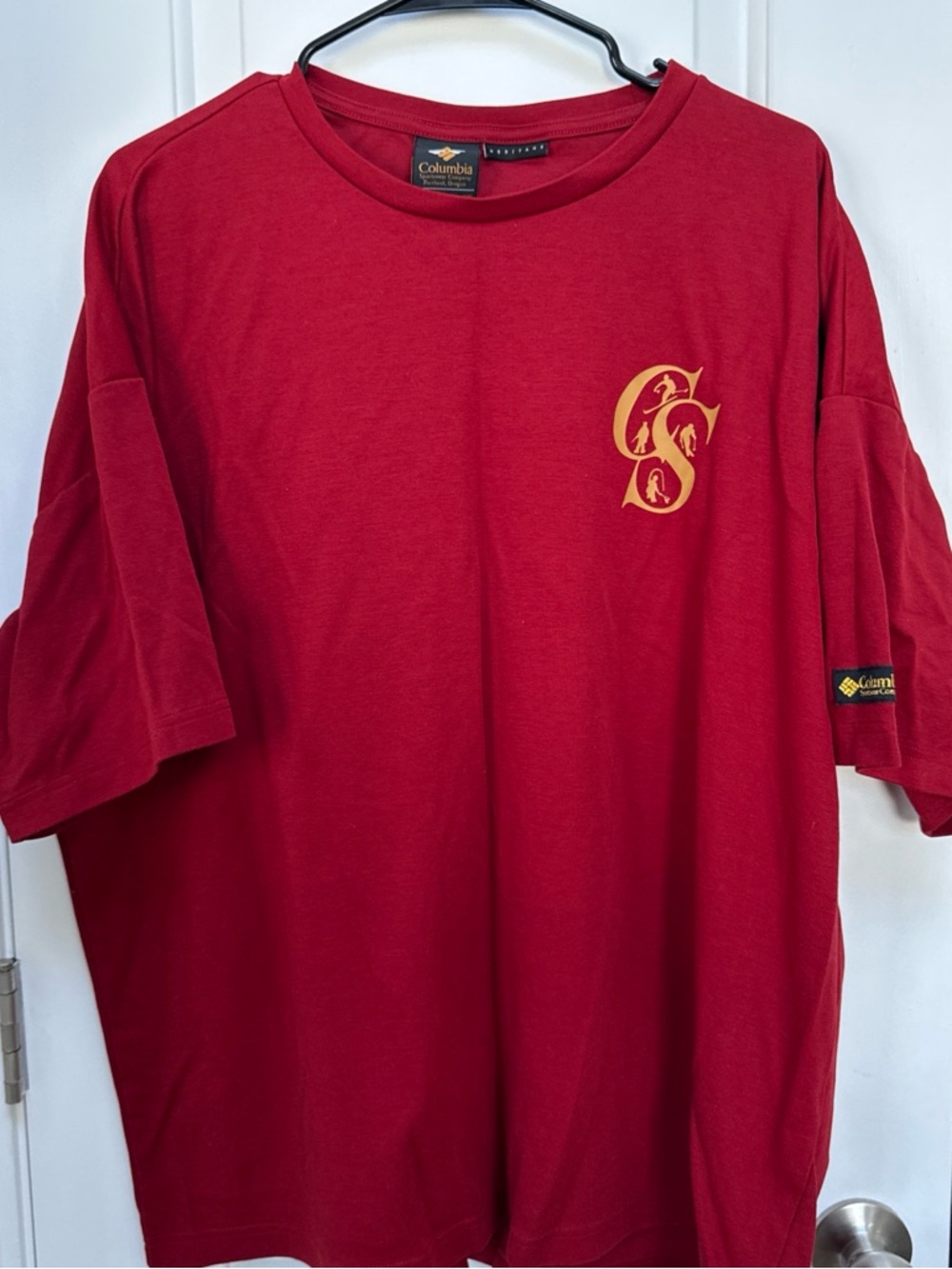 Columbia Men's Red Short-Sleeve Tee with Yellow Crest